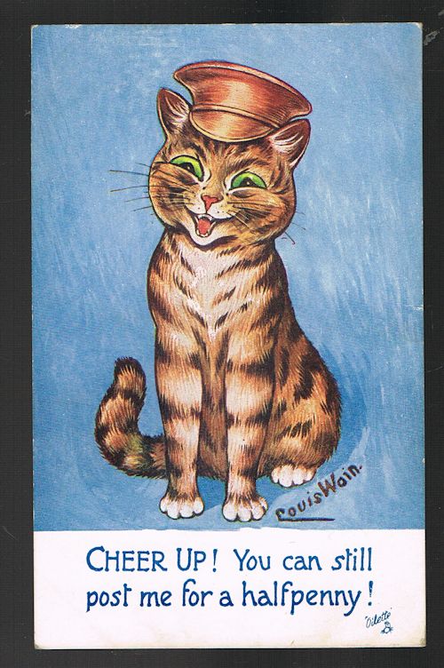 Image for Cheer Up Halfpenny Cat Postcard