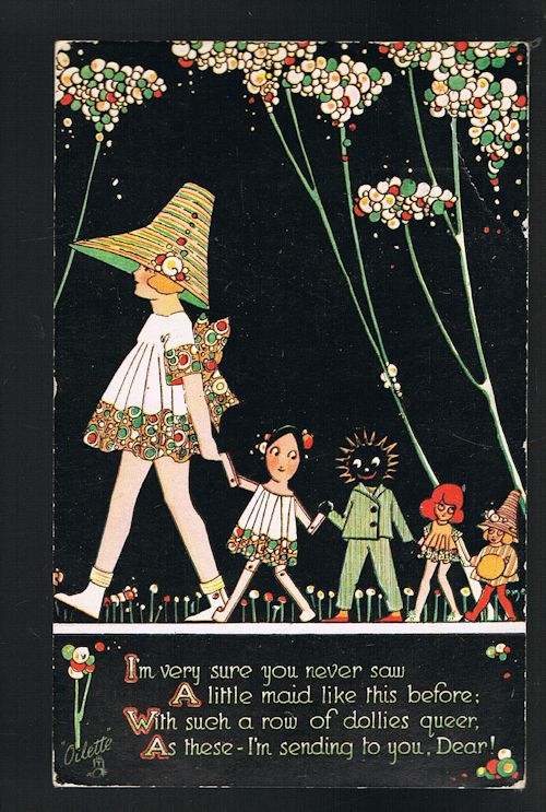 Image for A Row of Dollies Queer - Happy Land Postcard