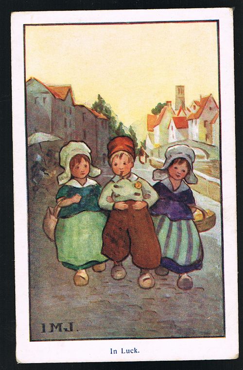 Image for In Luck Dutch Children Postcard