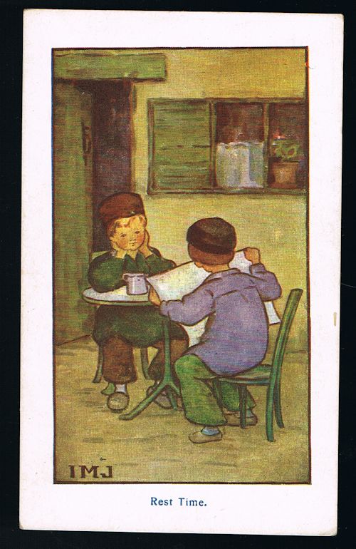 Image for Rest Time Dutch Children Postcard