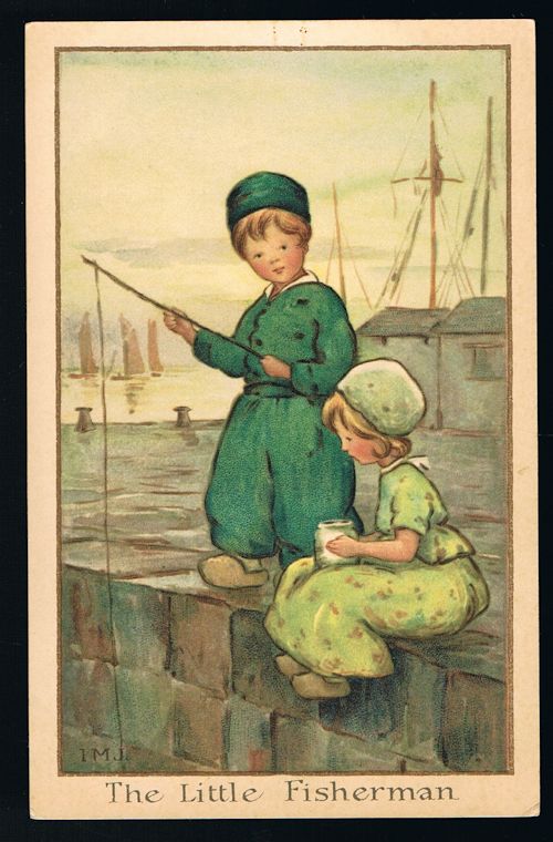 Image for The Little Fisherman Dutch Children Postcard