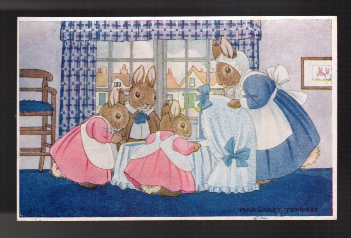 The New Brother - Rabbit Family Postcard