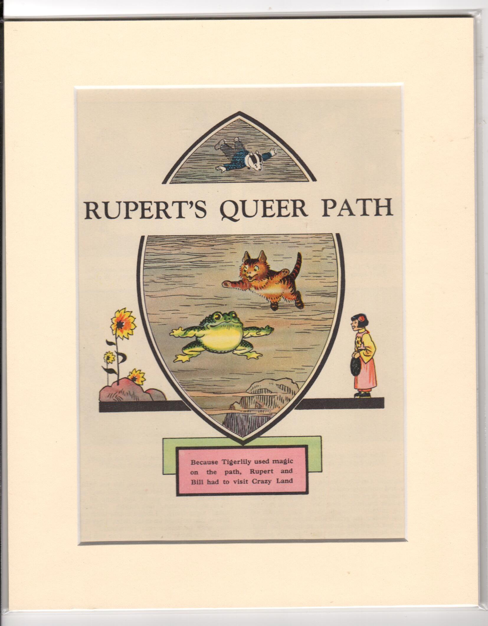 Rupert's Queer Path (Mounted Illustration from Rupert Annual)