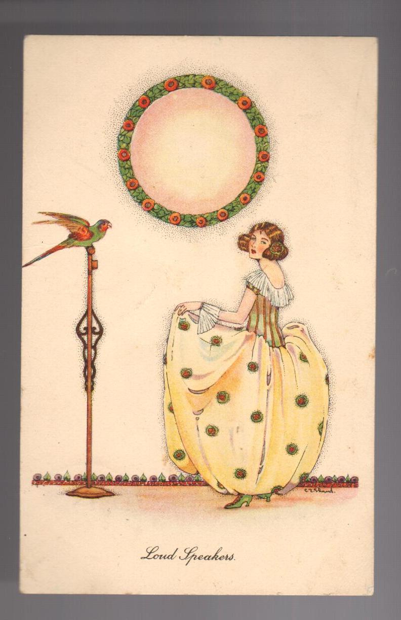 Loud Speakers Art Deco Postcard